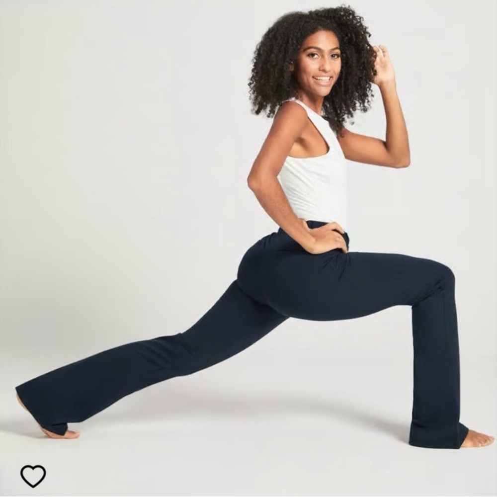 Betabrand Women's Black Wide-Leg Stretch Trousers